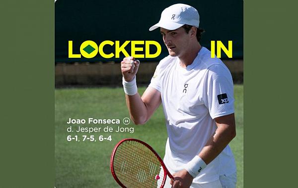 João Fonseca avança à terceira rodada de Wimbledon e segue em busca de campanha histórica