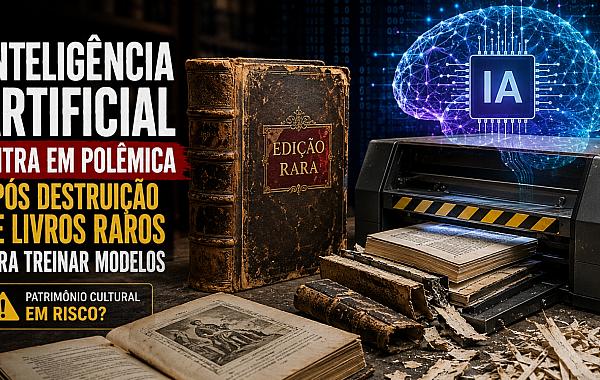 Inteligência Artificial entra em polêmica após destruição de livros raros para treinar modelos