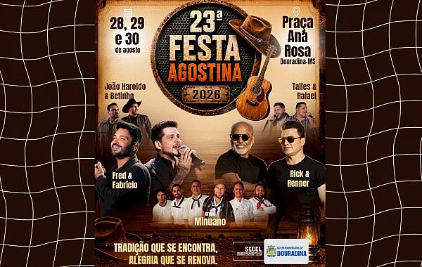 Douradina se prepara para três dias de música e tradição na 23ª Festa Agostina